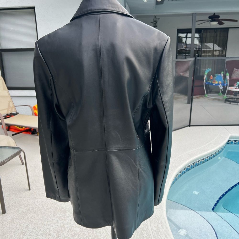 Lambskin Leather Jacket - Croft and Barrow - Black - Medium EUC - Picture 6 of 8